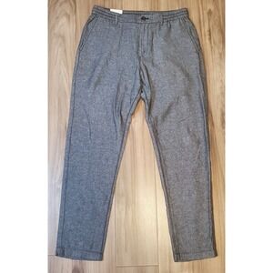 Banana Republic Linen Blend Pant Woven Blue 32x32 Athletic Tapered Chino Trouser